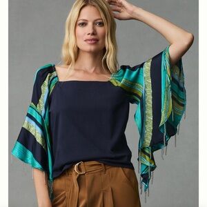 Tiny (Brand) Beaded Bell Sleeve Top/Anthropologie Size XS NEW WITH TAG